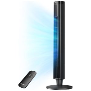 Ventilador de Torre para Quarto – Ventilador Oscilante com Controle Remoto – Ventilador Silencioso com 6 Velocidades 4 Modos e Timer 24 Pelonis