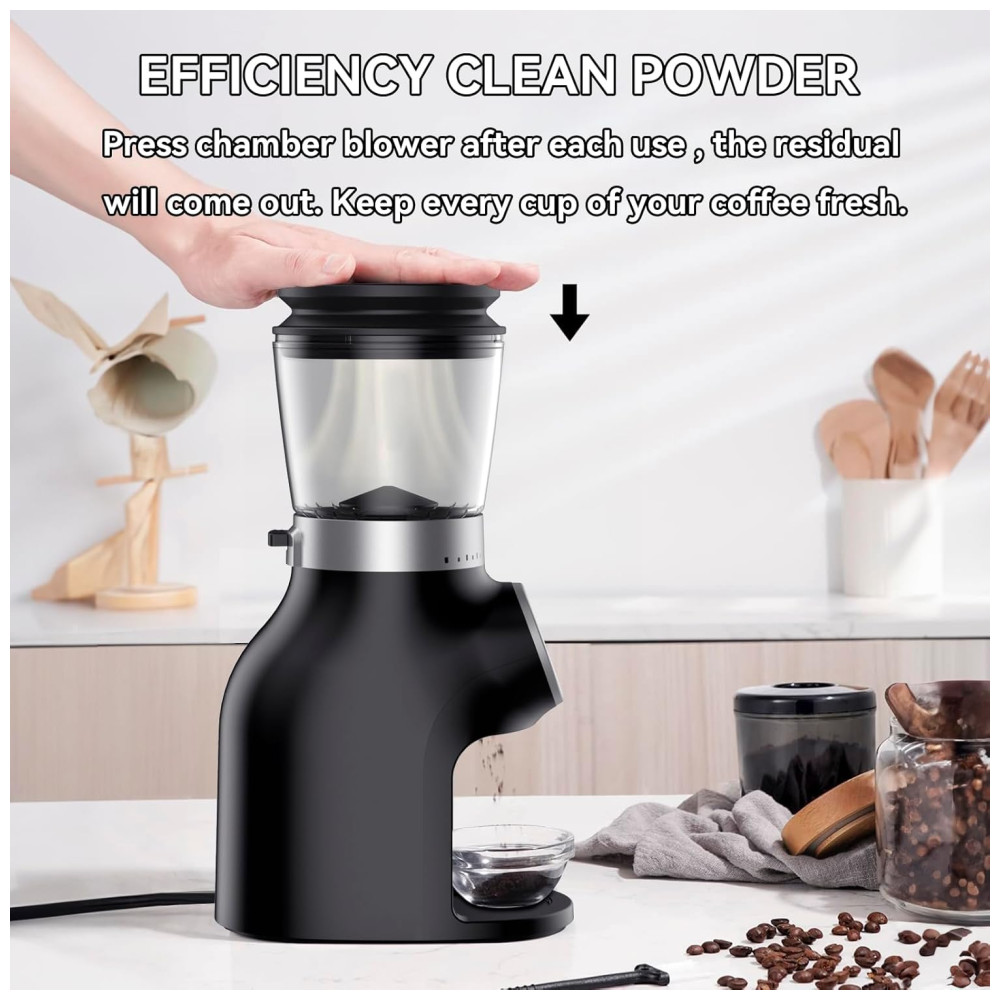 Moedor de Café Elétrico até 10 xícaras com 31 Configurações de Moagem e Display LED 110V 200W BEEONE Preto - Imagem 4