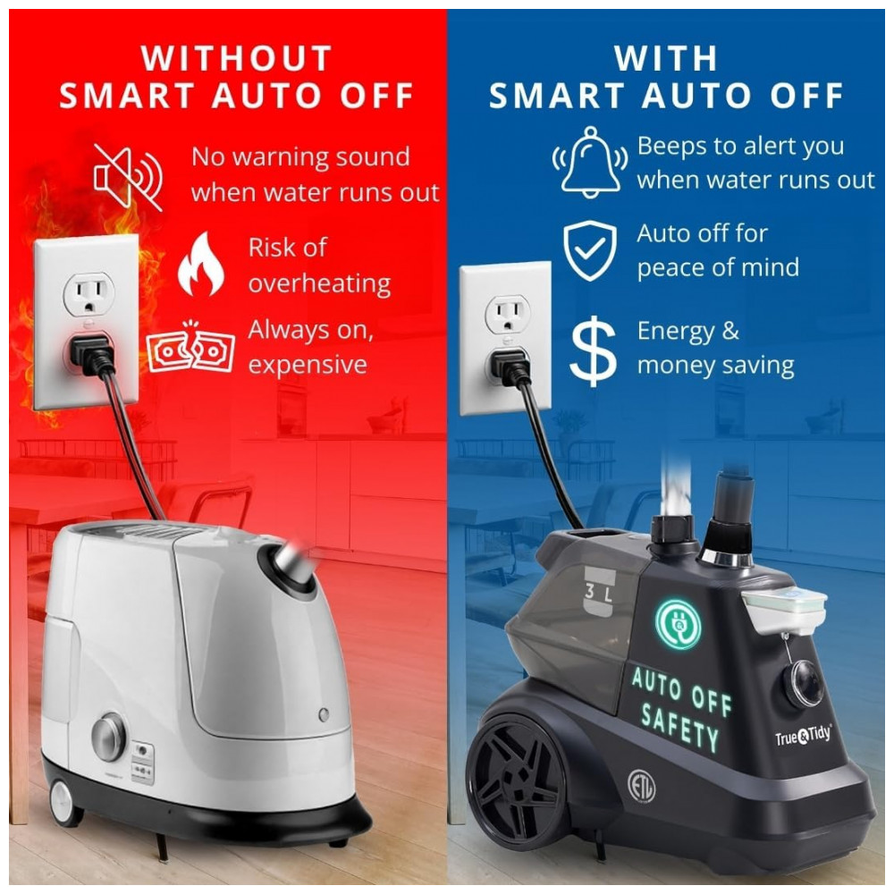 True Tidy AutoOff: Steamer,Passadeira e Vaporizador de Roupas Comercial - Imagem 3
