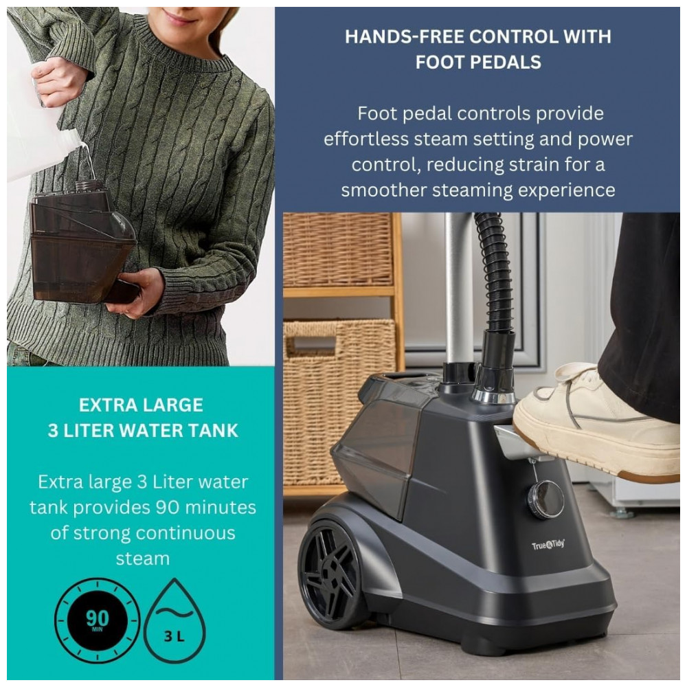 True Tidy AutoOff: Steamer,Passadeira e Vaporizador de Roupas Comercial - Imagem 6