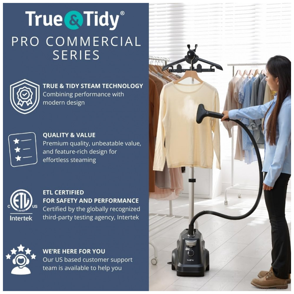 True Tidy AutoOff: Steamer,Passadeira e Vaporizador de Roupas Comercial - Imagem 9