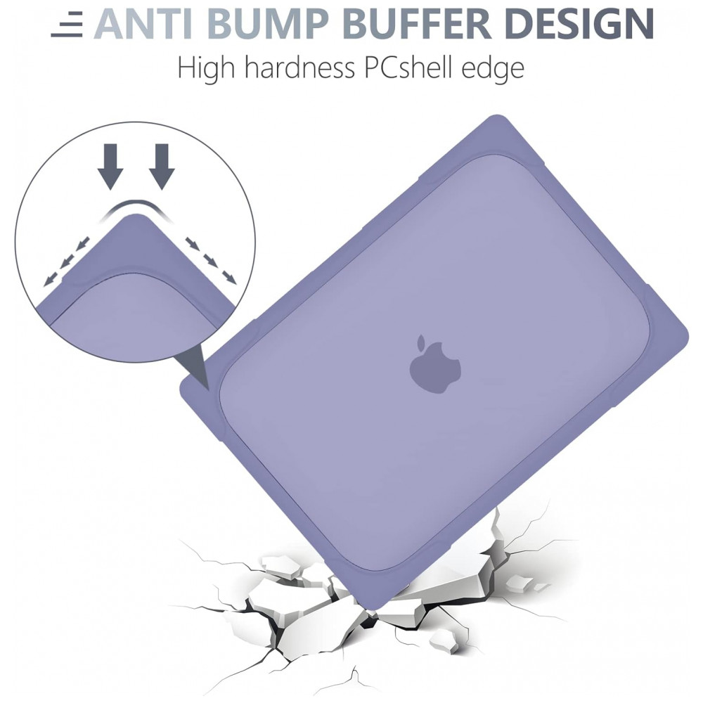 Capa Rígida Batianda MacBook Air 136" Cinza Lavanda – Modelos A2681 A3113 A3240 com Suporte Dobrável e Proteção Completa - Imagem 4