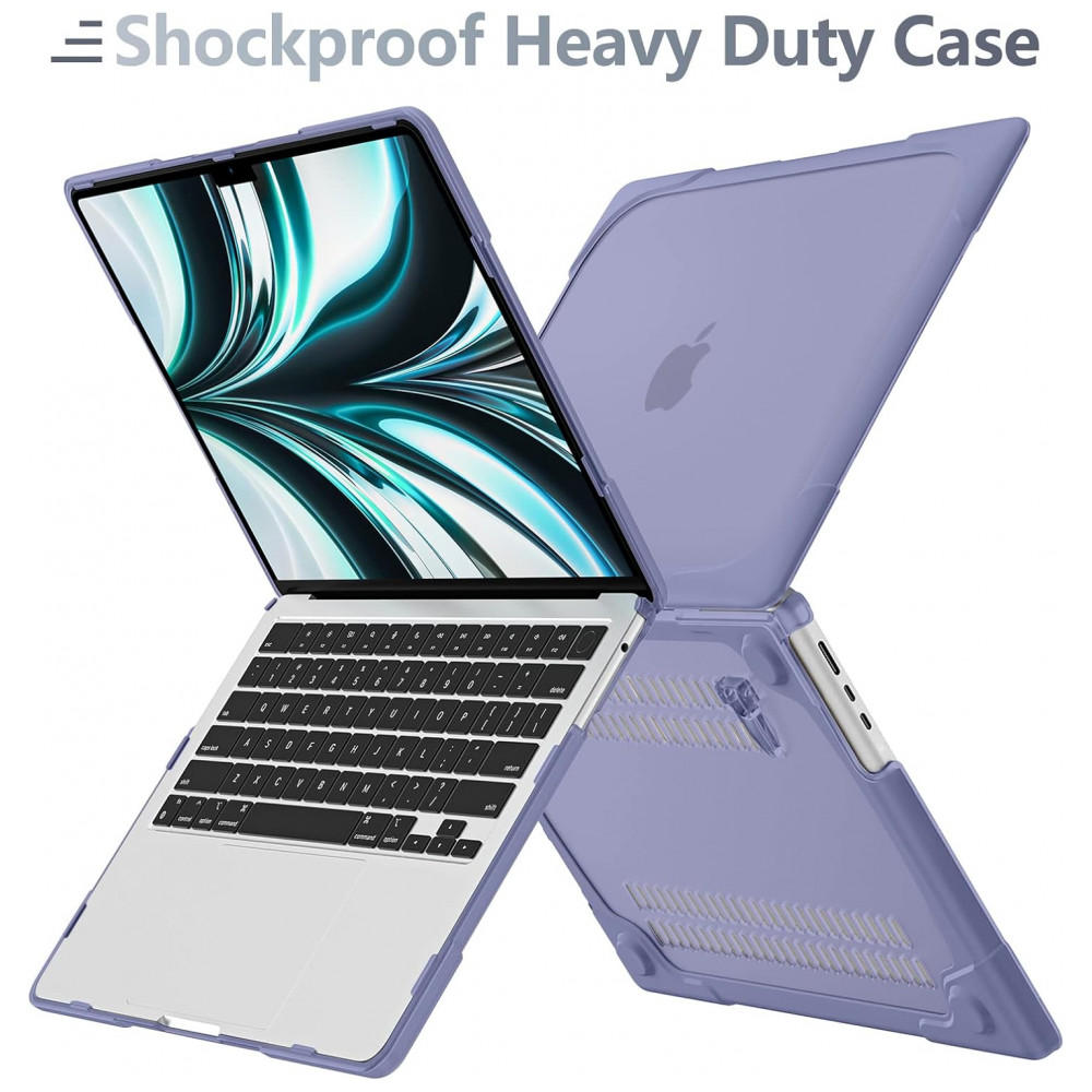 Capa Rígida Batianda MacBook Air 136" Cinza Lavanda – Modelos A2681 A3113 A3240 com Suporte Dobrável e Proteção Completa - Imagem 6