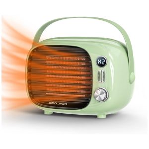 Aquecedor Elétrico Portátil de Cerâmica com Controle de Temperatura e Silencioso 800W 110V Coolfor Verde