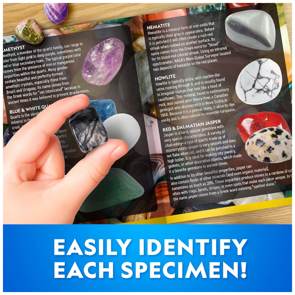 Kit de Escavação Gigante de Gemas Reais – Brinquedo Educativo STEM, Presente Criativo para Crianças com 50 gemas, National Geographic - Imagem 4