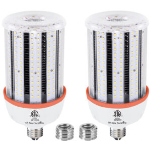 Lâmpada LED Corn 100W CA New Sunshine, 15000 lúmens, 5000K daylight, base E26/E39, alta eficiência para galpões, fábricas, oficinas, armazéns e áreas externas.