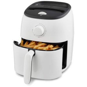 Fritadeira Elétrica DASH Tasti-Crisp Branca 25 L AirCrisp Antiaderente Compacta Timer Desligamento Automático 1000W Cesto Removível 110V