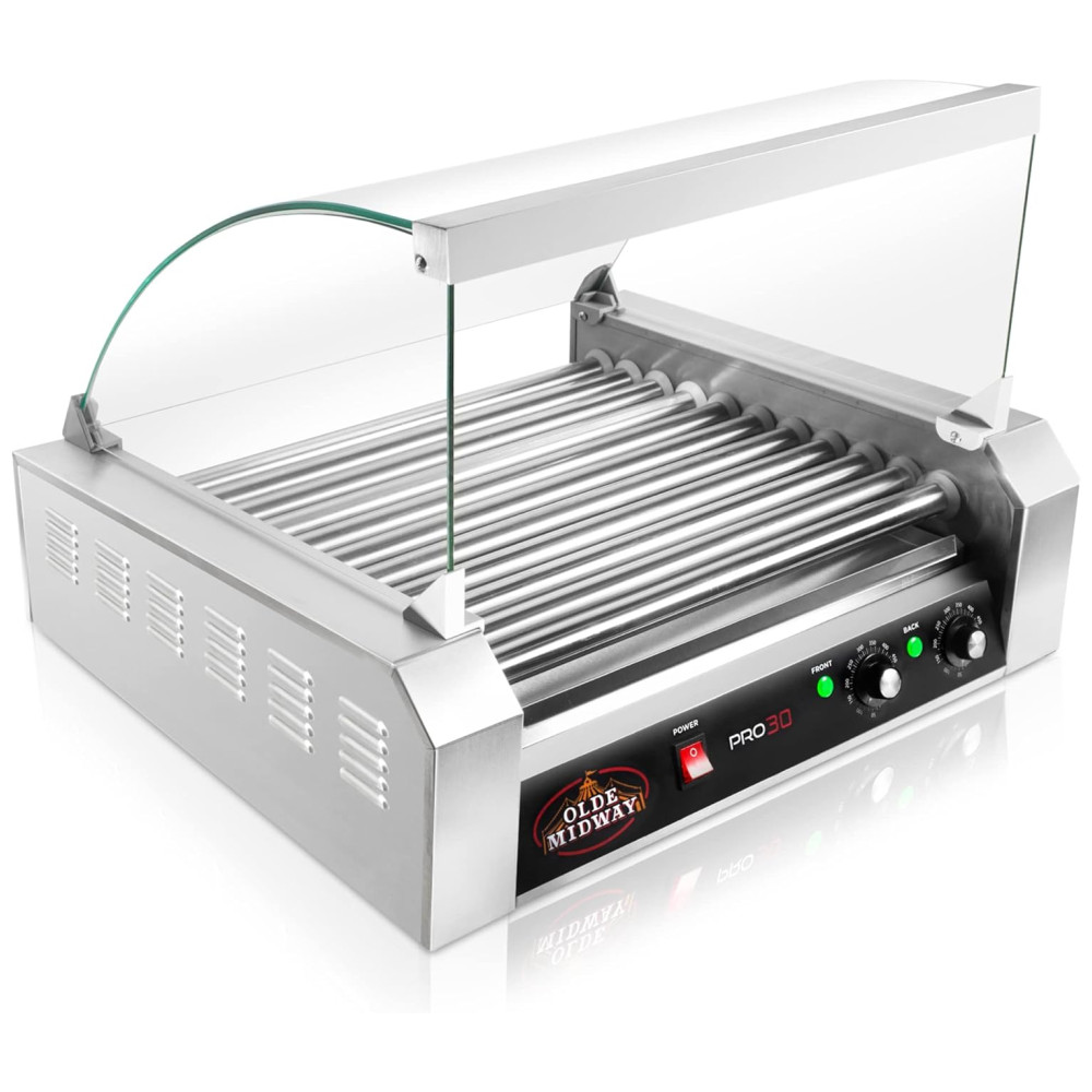 Máquina de Hot Dog para 30 Salsichas 1200W 110v OLDE MIDWAY ROLL PRO30 CVR Prateado - Imagem 2