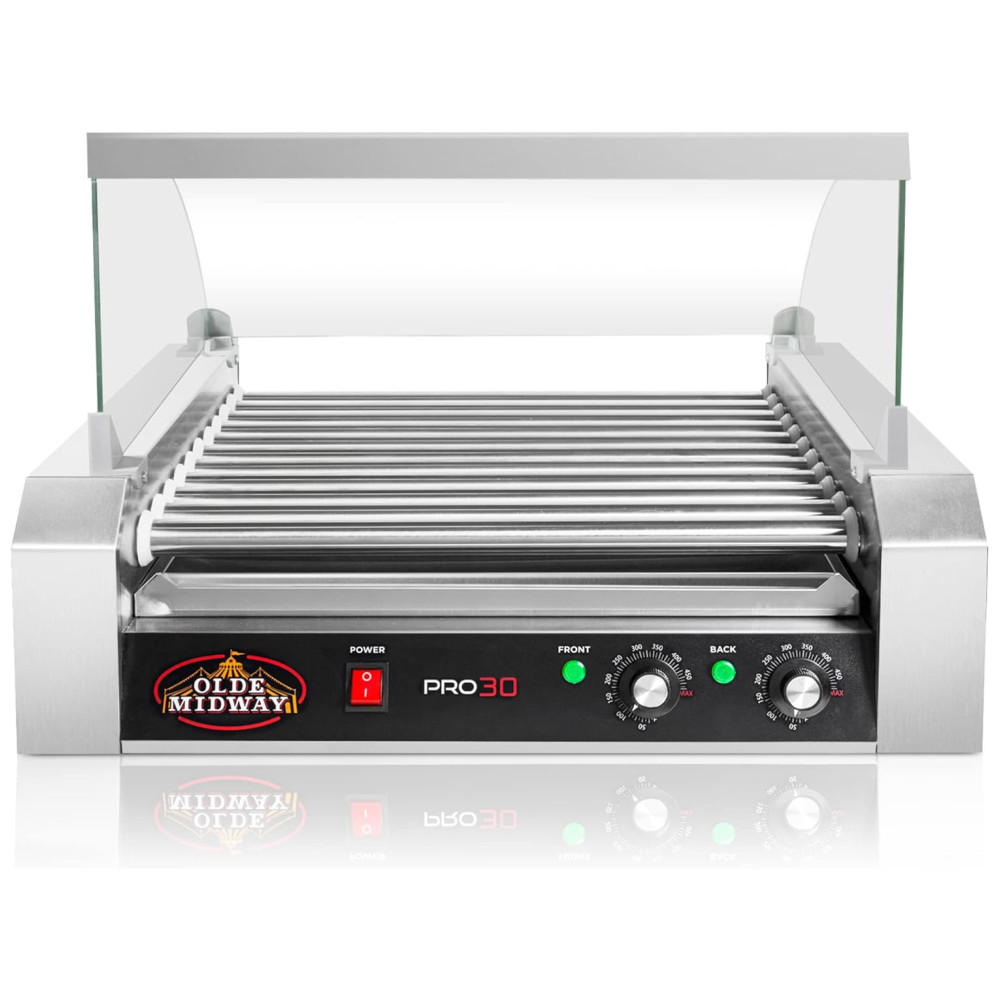 Máquina de Hot Dog para 30 Salsichas 1200W 110v OLDE MIDWAY ROLL PRO30 CVR Prateado - Imagem 3