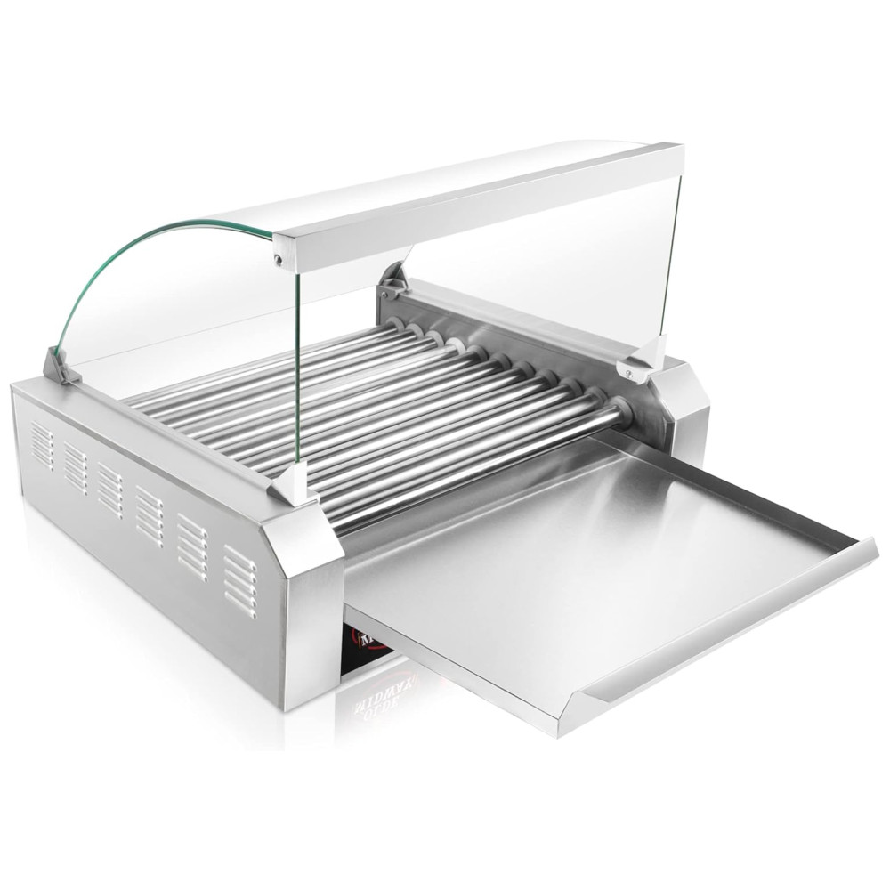 Máquina de Hot Dog para 30 Salsichas 1200W 110v OLDE MIDWAY ROLL PRO30 CVR Prateado - Imagem 4
