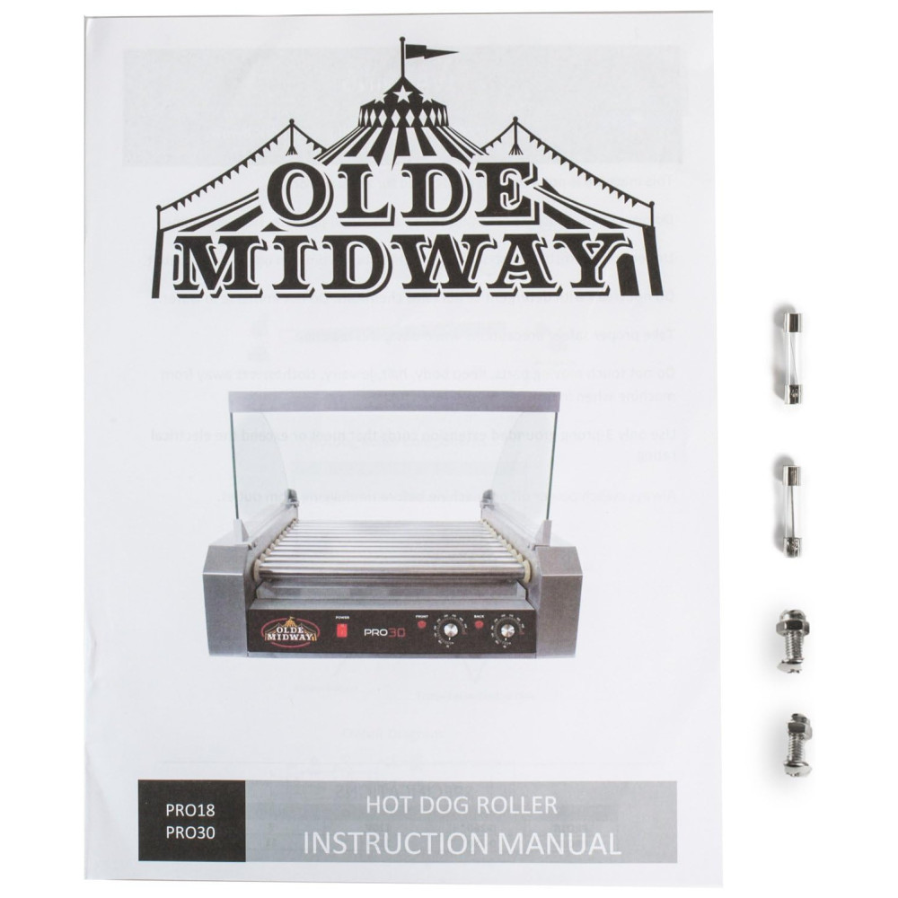 Máquina de Hot Dog para 30 Salsichas 1200W 110v OLDE MIDWAY ROLL PRO30 CVR Prateado - Imagem 8