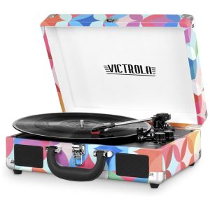 Vitrola Toca Discos 3 Velocidades Entrada AUX 45 RPM 110v VICTROLA VSC 550BT P3 Rosa