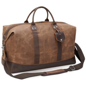 Bolsa de Viagem Masculina Clássica de Couro POLARE Marrom