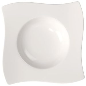Prato para Sopa de 24 cm Elegância e Praticidade em Sua Mesa com Formato Quadrado e Material de Porcelana Premium Villeroy Boch Branco