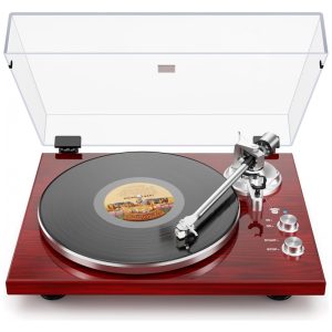 Toca-Discos de Correia para Vinil Conexão com Alto-Falantes Bluetooth ou Alto-Falante Ativo Pré-Amplificador Phono Integrado  DIGITNOW