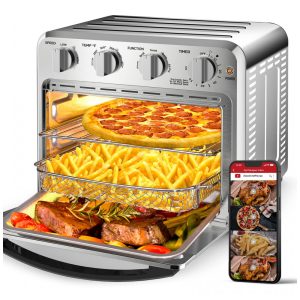 Forno Elétrico de Bancada 16 Litros com 5 Funções Incluindo Air Fryer 110V 1500W Geek Chef Prata