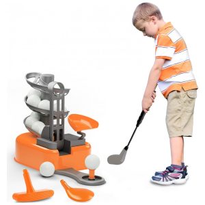 Kit de Golfe com 15 Bolas e 1 Taco para Meninos e Meninas iPlay Laranja