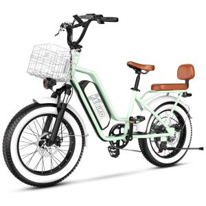 Bicicleta Elétrica para 2 Pessoas Bateria Removível de 48V 20AH Motor Potente Pneus Largos 20"x 4.0" para Adultos Autonomia de 80 Milhas Velocida