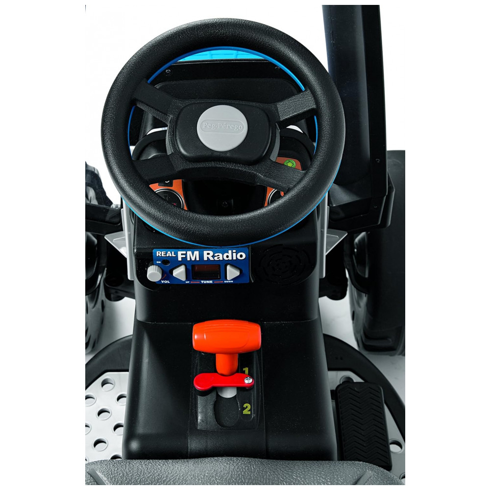 Trator com Reboque Elétrico Infantil Peg Perego New Holland T8 12 Volts Azul - Imagem 7