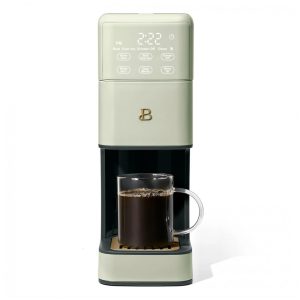 Cafeteira elétrica Beautiful Perfect Grind verde single serve moedor cônico integrado reservatório 19L 6 tamanhos de xícara 110V