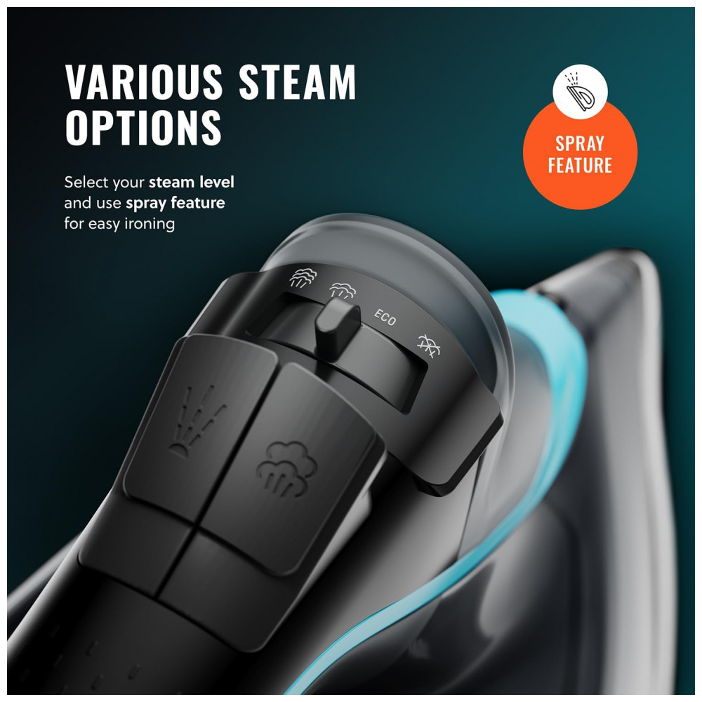 Ferro a Vapor Pursteam SteamBurst 1750W, Base de Cerâmica, Vapor Ajustável, Jato de Vapor, Autolimpeza, Anticalcário, Pursteam World's Best Steamers - Imagem 5