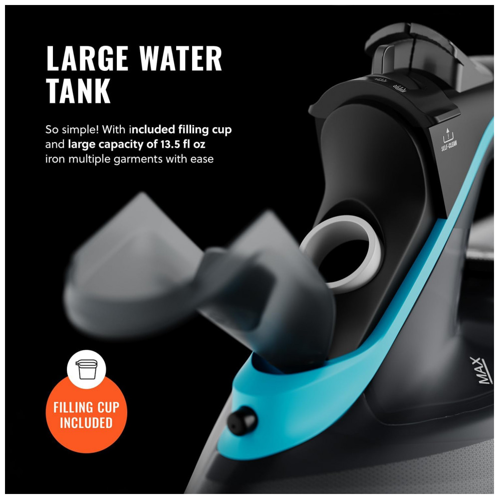 Ferro a Vapor Pursteam SteamBurst 1750W, Base de Cerâmica, Vapor Ajustável, Jato de Vapor, Autolimpeza, Anticalcário, Pursteam World's Best Steamers - Imagem 9