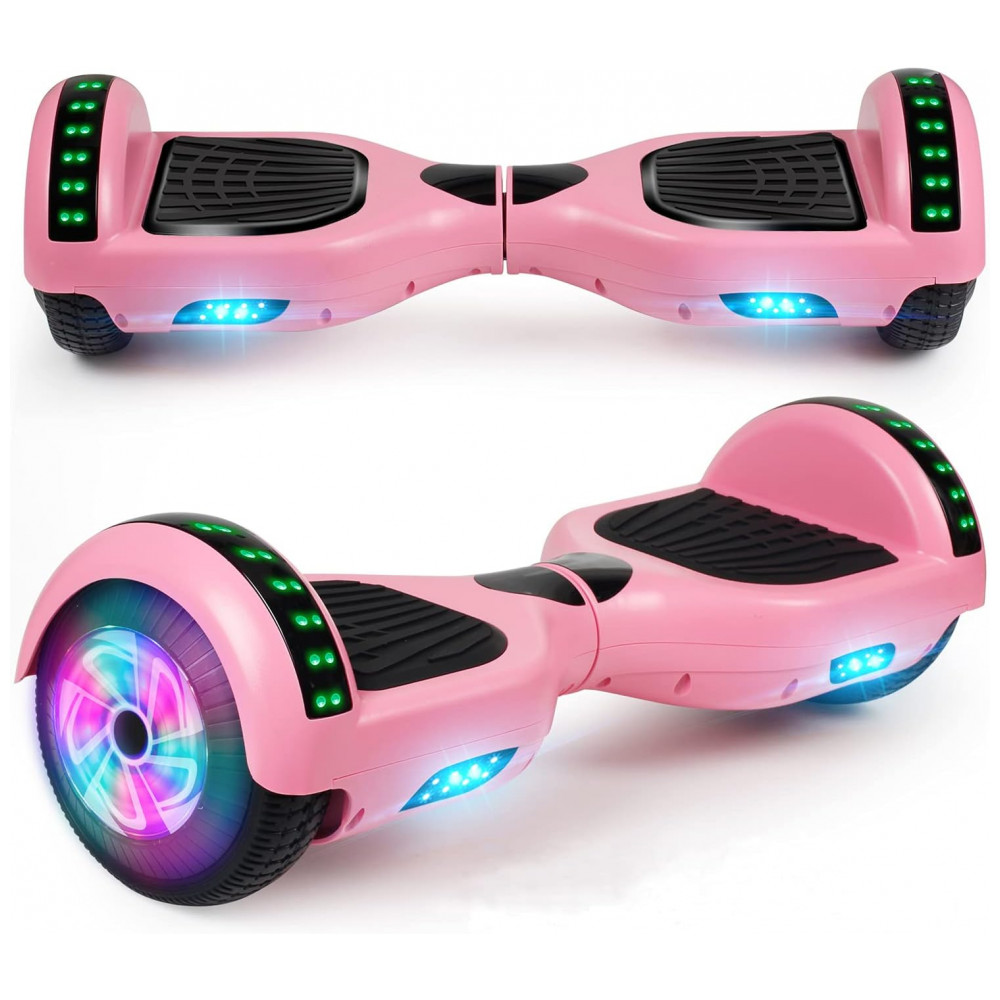 Hoverboard LIEAGLE 6,5" A005 Rosa com Rodas LED e Bluetooth para Crianças e Adultos