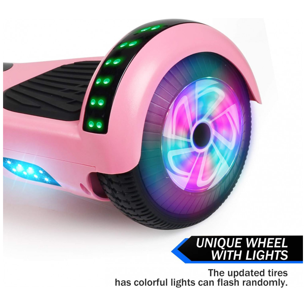Hoverboard LIEAGLE 6,5" A005 Rosa com Rodas LED e Bluetooth para Crianças e Adultos - Imagem 4