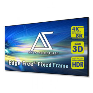 Tela de projeção fixa 125" Akia Screens branca 16:9 CineWhite UHD-B 13 gain 8K 4K 3D para parede