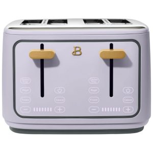 Torradeira elétrica de pão 4 fatias Beautiful Lavanda 1800W slots extralargos display touch funções bagel e congelados aço inox 110V