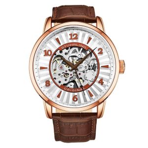 Relógio Masculino Stuhrling Esqueleto 3973 Automático 48mm Cobre