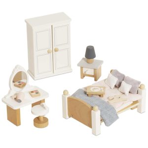 Conjunto de Acessórios Para Casinhas de Bonecas Móveis de Madeira Para Meninas e Meninos Ideal Para Crianças a Partir de 3 Anos Le Toy Van ME057 Pequeno