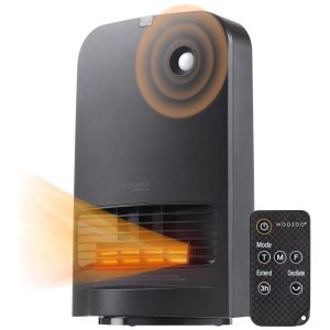 Aquecedor Elétrico Portátil de Cerâmica com Termômetro Embutido e Silencioso 1500W 110V IRIS USA Preto