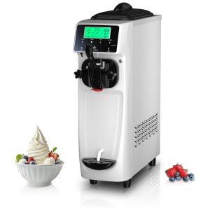 Máquina de Sorvete Profissional 17L por Hora com 1 Bico e Tela LCD 110V 1050W GSEICE ST16RELW Branco
