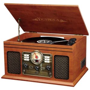 Toca Discos 6 em 1 com Bluetooth 3 Velocidades Saída RCA VICTROLA VTA 200B MH Marrom