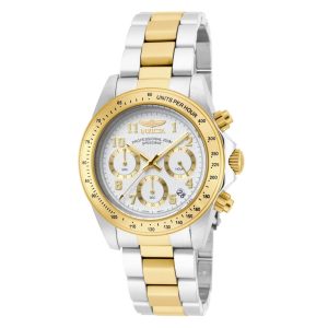 Relógio Masculino de Quartzo Speedway Invicta 17026 Prata e Dourado