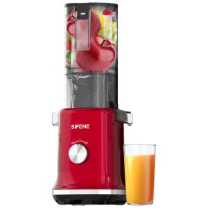 Centrifuga de Frutas Prensa a Frio de 110mm com Mastigação Lenta Calha de Alimentação Grande e Fácil de Limpar 110V 150W SIFENE Vermelha