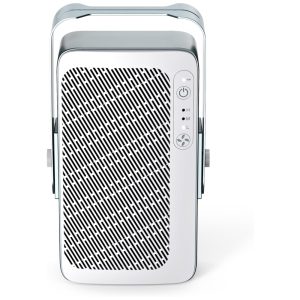 Purificador de Ar com 3 Velocidades Tecnologia de Fluxo Laminar Suporte de Alumínio e Autonomia da Bateria até 24H 110V AirFanta Branco