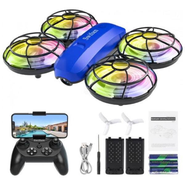 Drone para Crianças com Câmera, Helicóptero Pequeno para Uso Interno, Presente de Aniversário para Meninos e Meninas Iniciantes, Swifsen