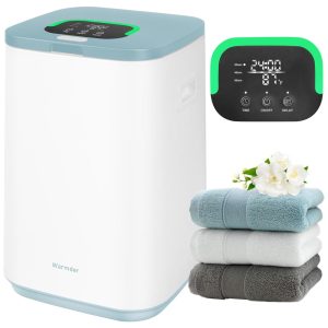 Aquecedor de Toalhas para Banheiro Balde de 26L com Display LED 3 Modos de Aquecimento Timer de até 24h Bloqueio Infantil Aquece ToalhasWarmder.