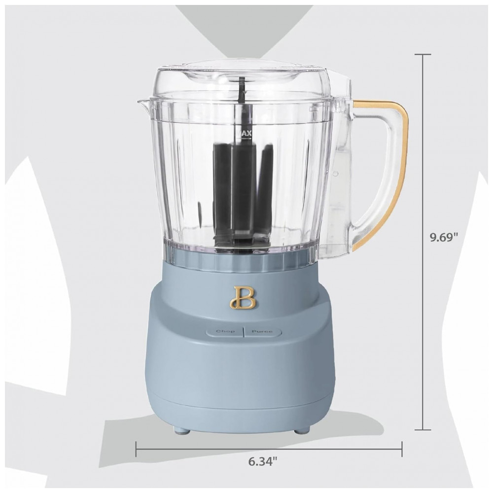 Processador de alimentos elétrico Beautiful 3 xícaras azul cornflower 250W tigela plástica BPA free lâminas em inox 5240917 110V - Imagem 5