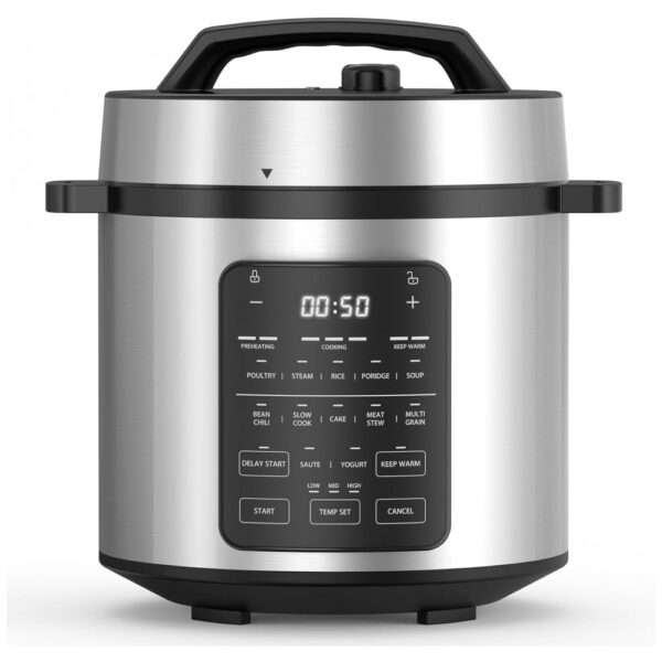 Panela de Pressão Elétrica 14 em 1 Simple Deluxe 6 litros em Aço Inoxidável, Fogão Lento, Cozinha a Vapor, Frigideira, Fabricante de Iogurte,