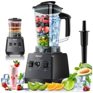 Liquidificador Profissional 2 Litros com 2 Recipientes e Triturador de Gelo 110V 1000W PRASKY Preto