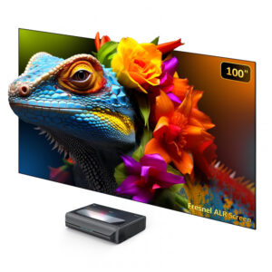 Projetor a laser ultracurto NexiGo Aurora Pro MKII com bandeja motorizada AS200 4K tri‑laser 2400 lúmen Dolby Vision Atmos 110V