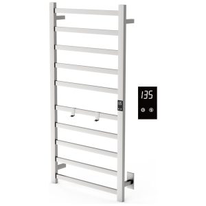 Aquecedor de toalhas elétrico super fino com temporizador ajustes de temperatura em vários níveis plug-in com fio