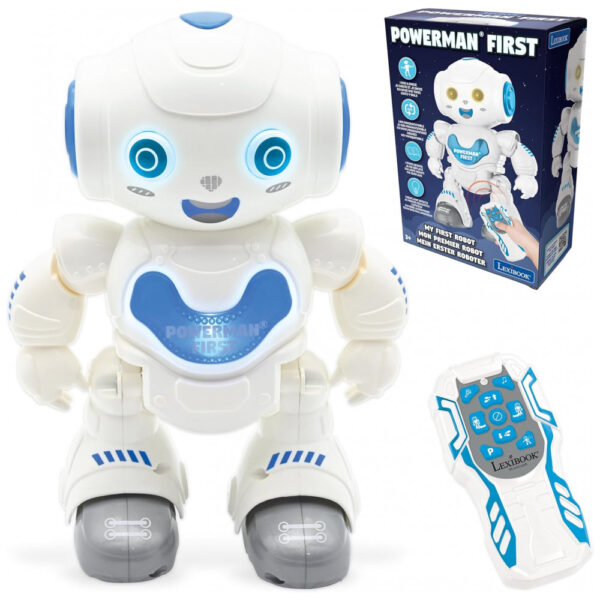 LEXiBOOK Powerman First, Meu Primeiro Brinquedo Interativo Inteligente Robot para Aprendizado de Crianças Dançando Toca Música Menino Menina,
