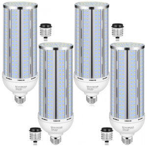 Conjunto de 4 Lâmpadas de LED de Milho 150W, Design sem Ventoinha 5000K Luz do Dia Equivalente a 1500 Watts Base Mogul Grande E26E39 XYCN