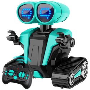 Robô MindPal com Auto-Demonstração e Olhos LED. Controle Remoto Recarregável +3 Anos Cor Verde.