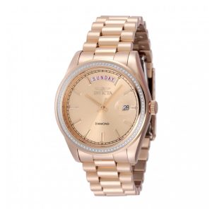 Relógio Invicta Elite Diamond com 030 Quilates de Diamantes Unissex 38mm Ouro Rosa 48766