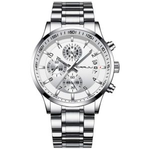 Relógio Masculino Analógico Automático CRRJU CJ2214 Prateado